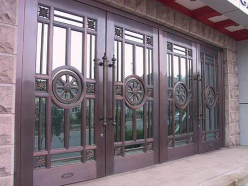 四开铜门型号635-四开玻璃门-产品中心-上海铜门厂